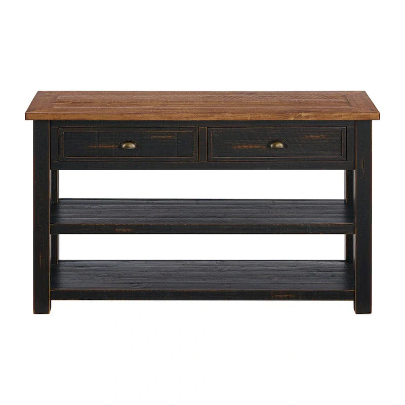 The Gray Barn Downington Solid Wood 2-Drawer Sofa Console Table