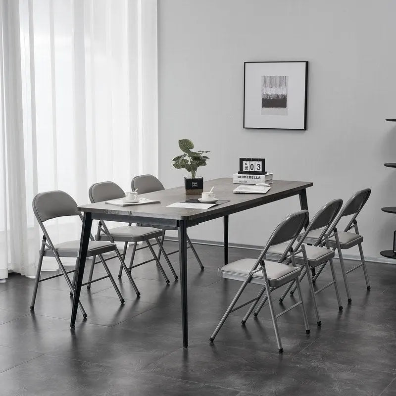 Chaises pliantes élégantes en fer et PVC pour conventions et expositions Blanches