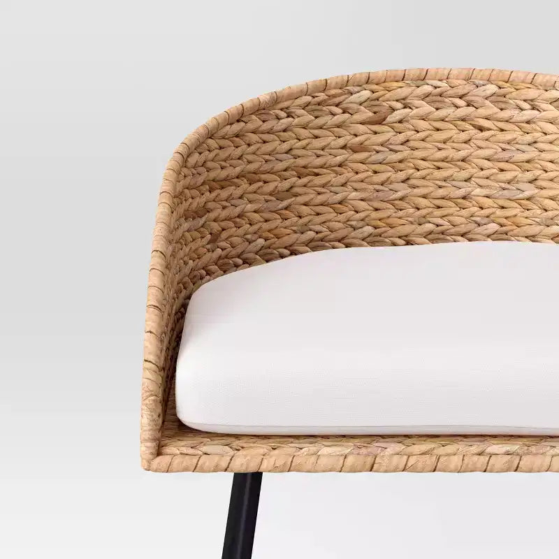 24" Landis Wicker Backed Counter Height Barstool with Cushion and Footrest White/Black- Threshold™