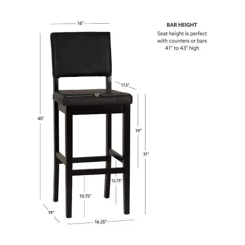 Tabouret de bar Linon Milano Noir
