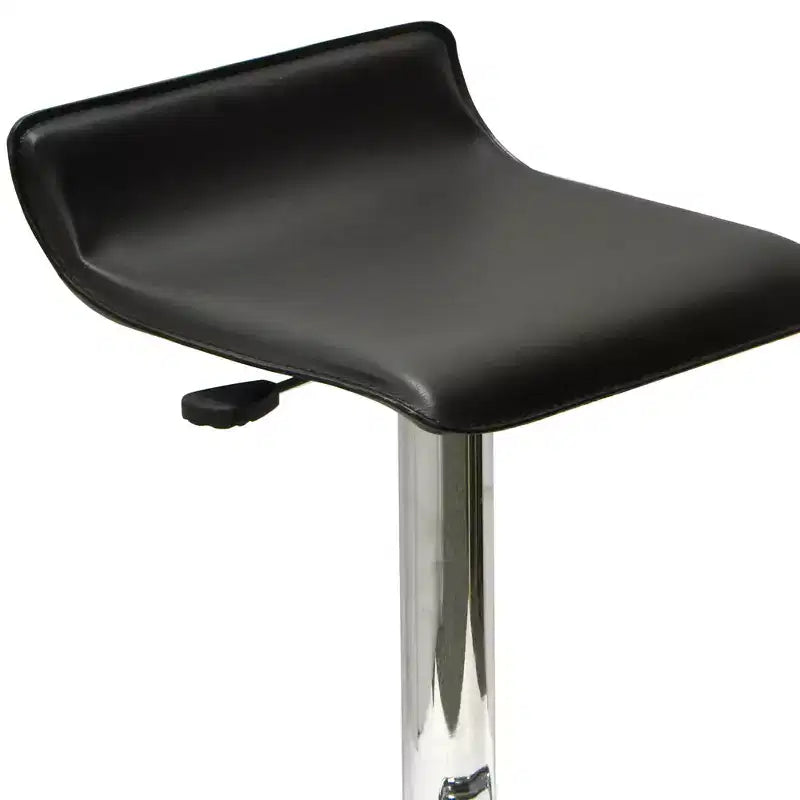 Set of 2 Spectrum, Adjustable Air Lift Stool, Black Faux Leather Metal - Winsome: Swivel, Counter Height, Easy Clean