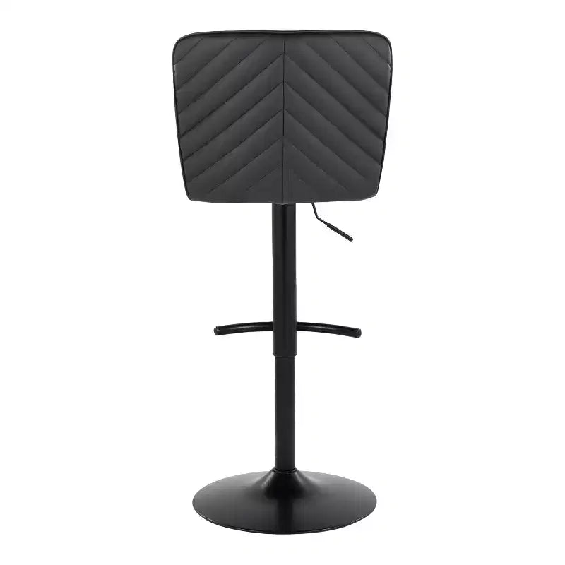 LumiSource Set of 2 Henry Adjustable Barstools Black Metal/Black PU