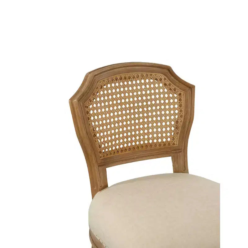 Boraam 26" Burnham Home Designs Wilbrandt Counter Height Barstool Oak: Linen Upholstered, Nailhead Trim, Carved Legs