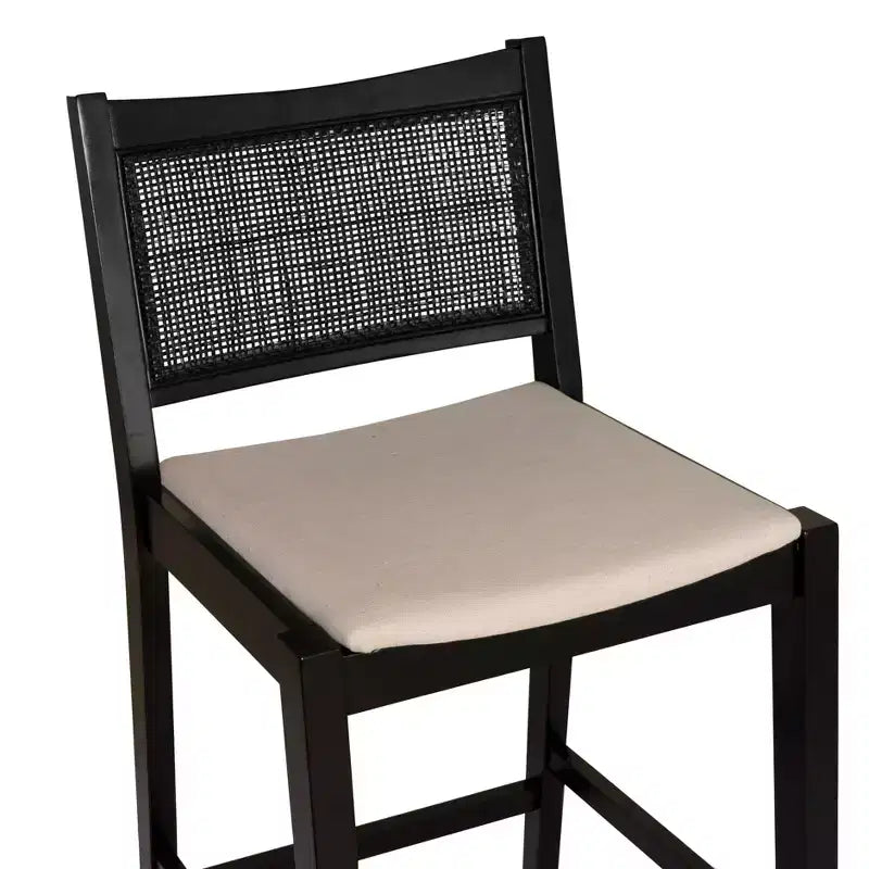 Powell Set of 2 Bessie Cane Counter Height Barstools Black