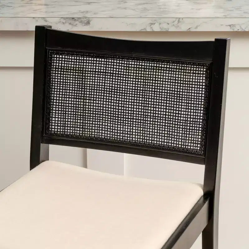 Powell Set of 2 Bessie Cane Counter Height Barstools Black