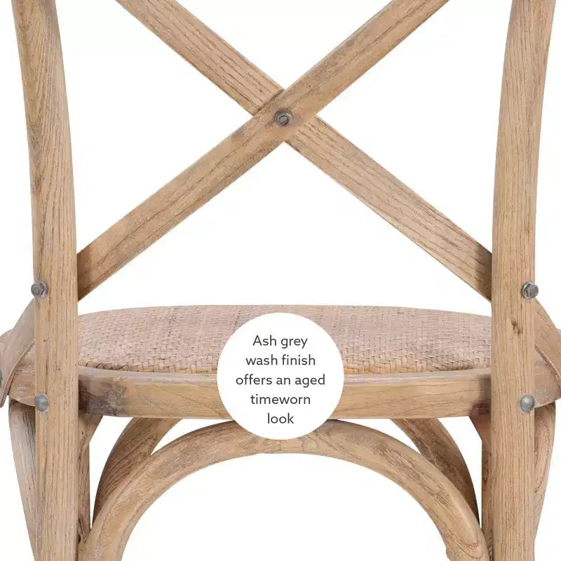 Roxy Wash Upholstery Barstool Gray - Linon: Elm Wood, French Country Design, 30" Seat Height
