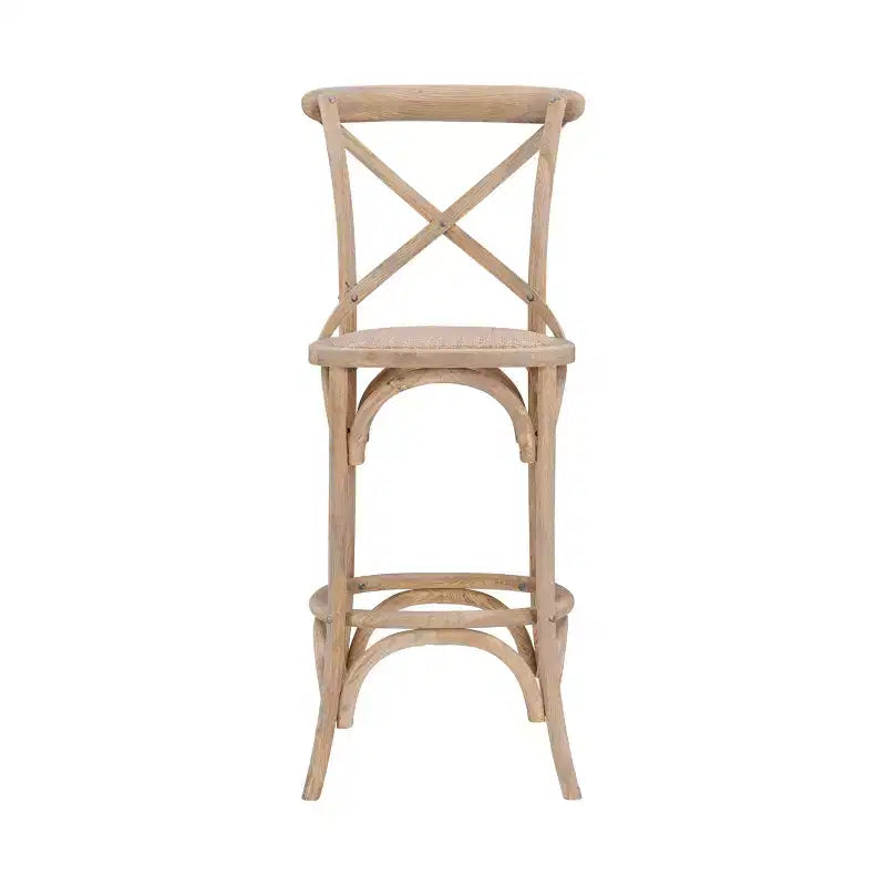 Roxy Wash Upholstery Barstool Gray - Linon: Elm Wood, French Country Design, 30" Seat Height