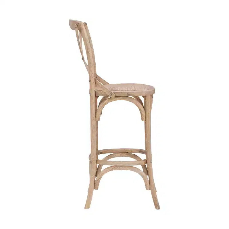 Roxy Wash Upholstery Barstool Gray - Linon: Elm Wood, French Country Design, 30" Seat Height