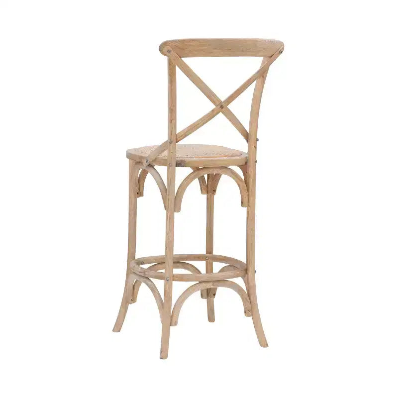 Roxy Wash Upholstery Barstool Gray - Linon: Elm Wood, French Country Design, 30" Seat Height