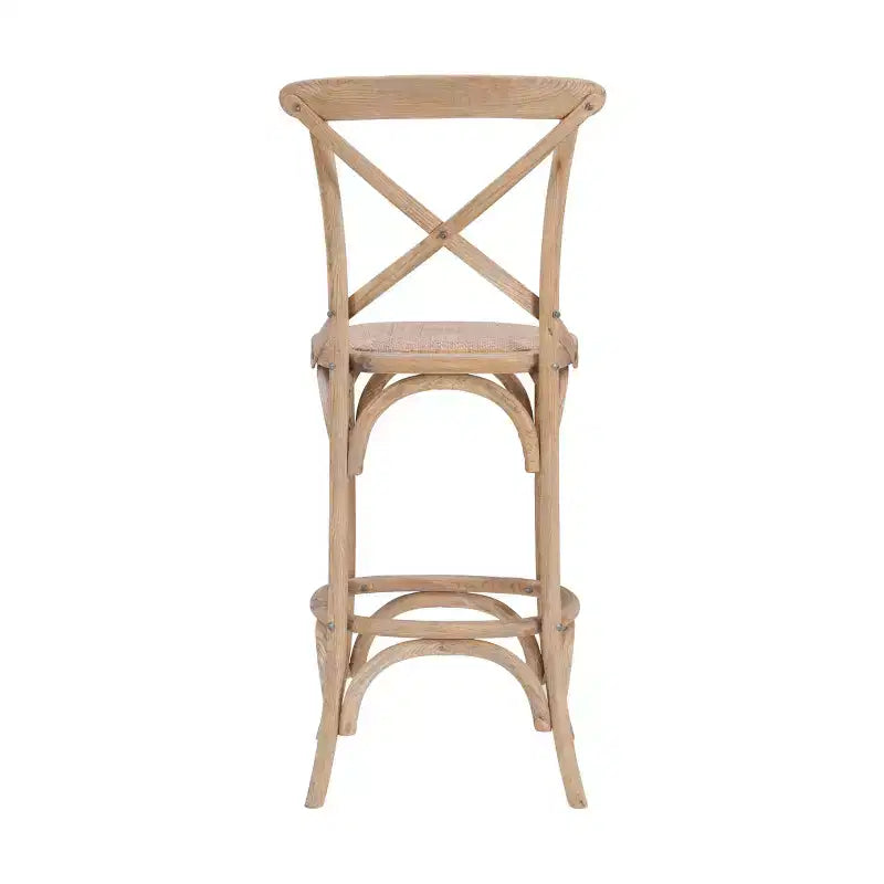Roxy Wash Upholstery Barstool Gray - Linon: Elm Wood, French Country Design, 30" Seat Height