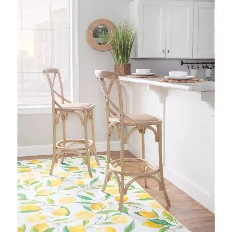 Roxy Wash Upholstery Barstool Gray - Linon: Elm Wood, French Country Design, 30" Seat Height