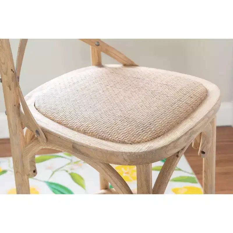 Roxy Wash Upholstery Barstool Gray - Linon: Elm Wood, French Country Design, 30" Seat Height