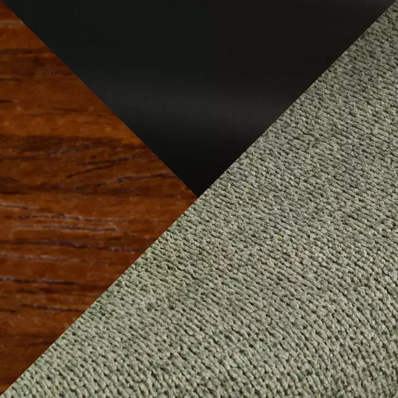 LumiSource Set of 2 Curva Counter Height Barstools Walnut Wood/Green Fabric