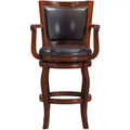 Jones Swivel Barstool Cherry/Brown - Boraam: Upholstered, Hardwood Frame, Fixed Height 29.5"