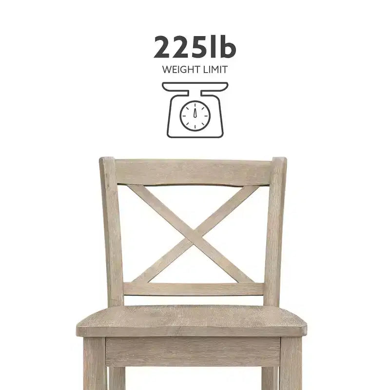 Linon Torino Wash X Back Counter Height Barstool Gray