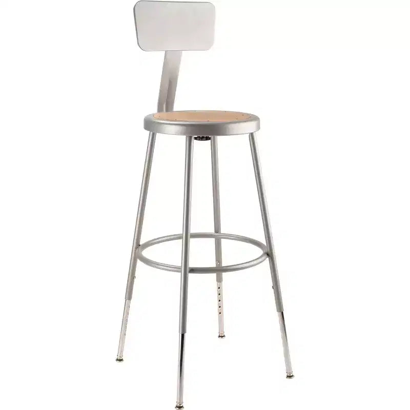 Hampden Furnishings 2pk 25"-33" Adjustable Heavy Duty Steel Barstool with Backrest Gray