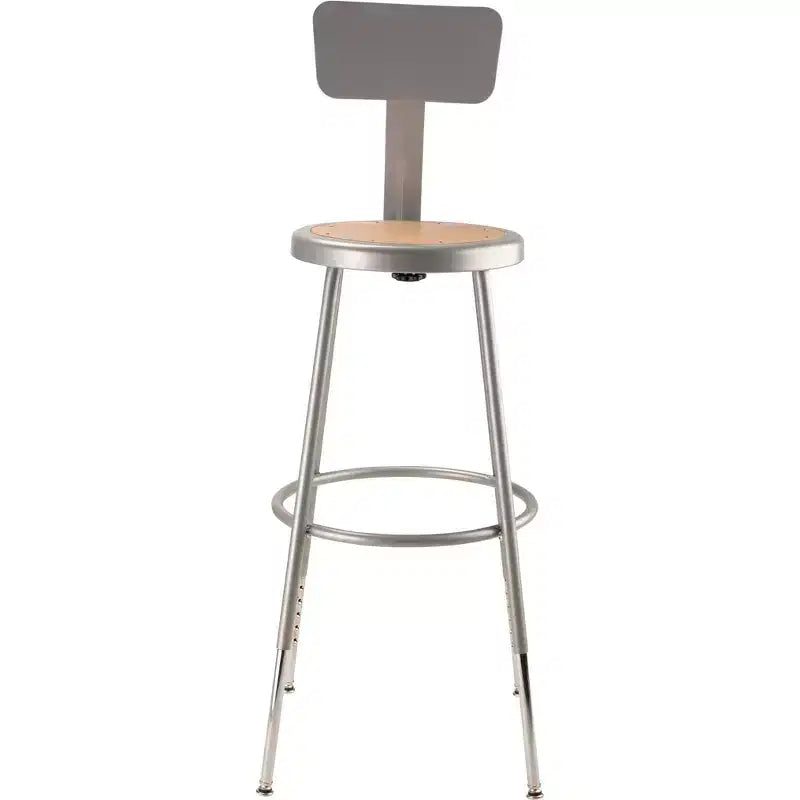 Hampden Furnishings 2pk 25"-33" Adjustable Heavy Duty Steel Barstool with Backrest Gray
