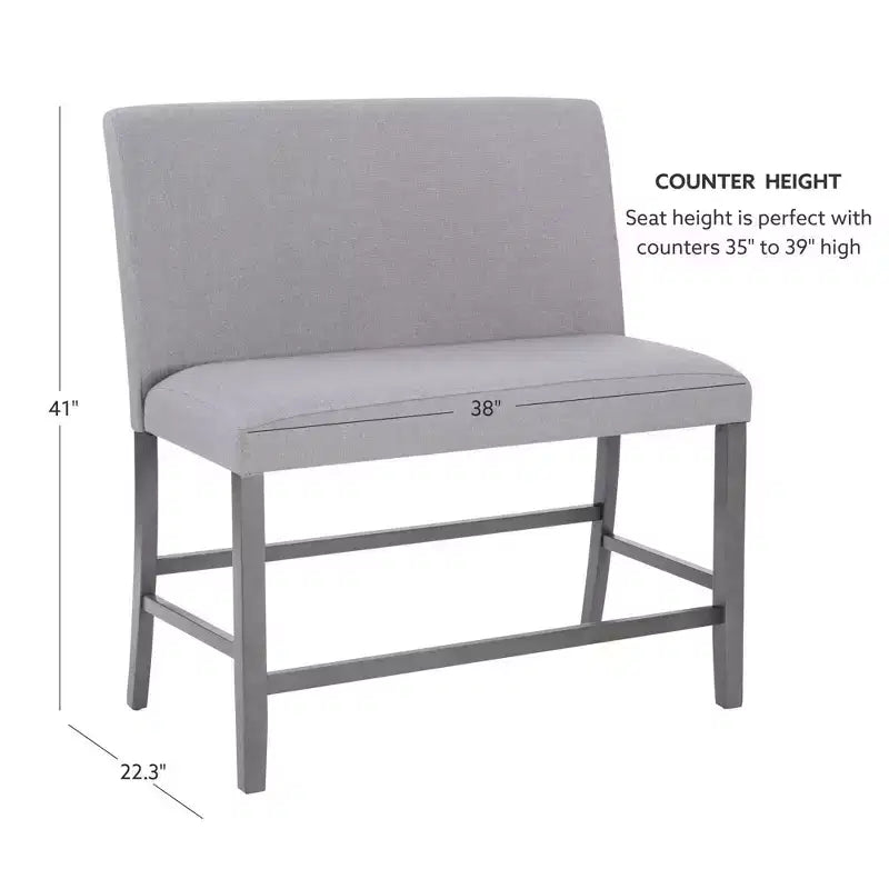 Powell Set of 2 Barnes Upholstered Counter Bench Black/Gray