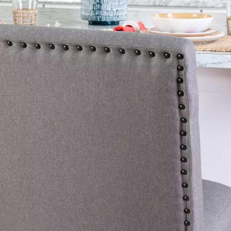 Powell Set of 2 Barnes Upholstered Counter Bench Black/Gray