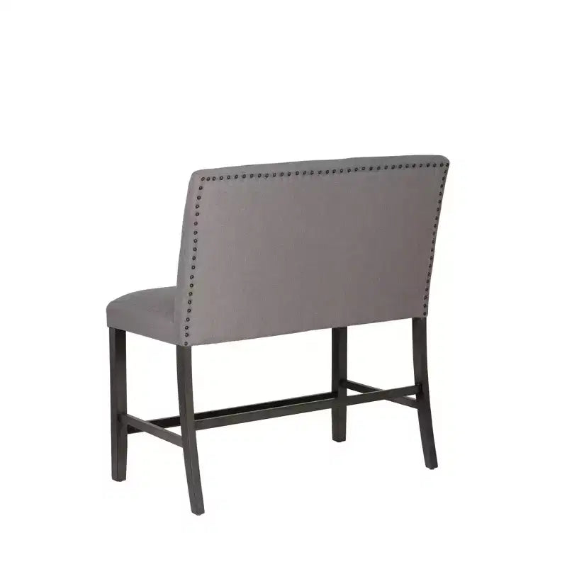 Powell Set of 2 Barnes Upholstered Counter Bench Black/Gray