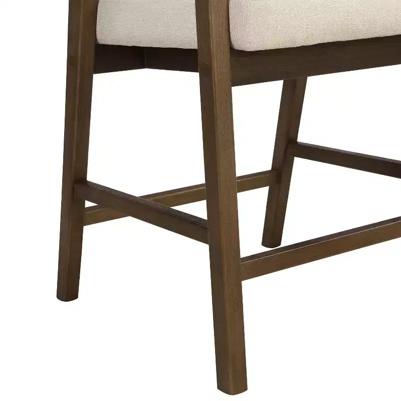 Christopher Knight Home Set of 2 Austin Rubberwood Upholstered with Cane Design Curved Back Counter Height Barstools Walnut/Beige