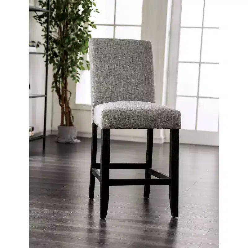 Set of 2 Norelo 25" Upholstered Counter Height Barstools Light Gray - HOMES: Inside + Out: Transitional Style, Footrest