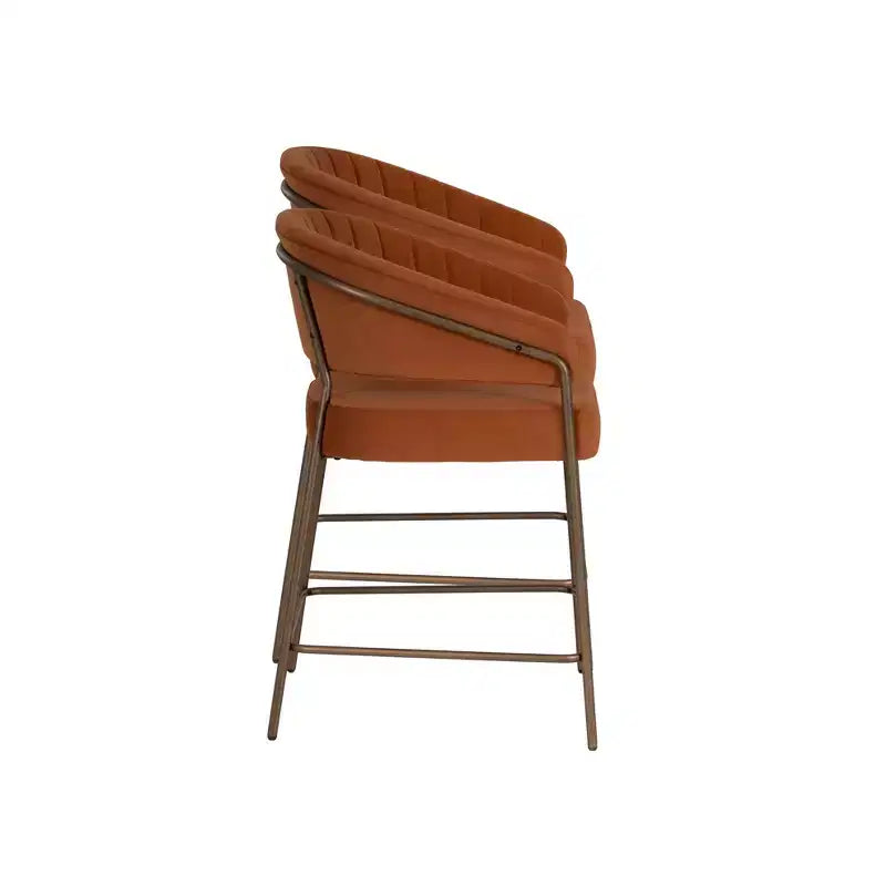 Linon Set of 2 Pernell Counter Height Barstools Caramel