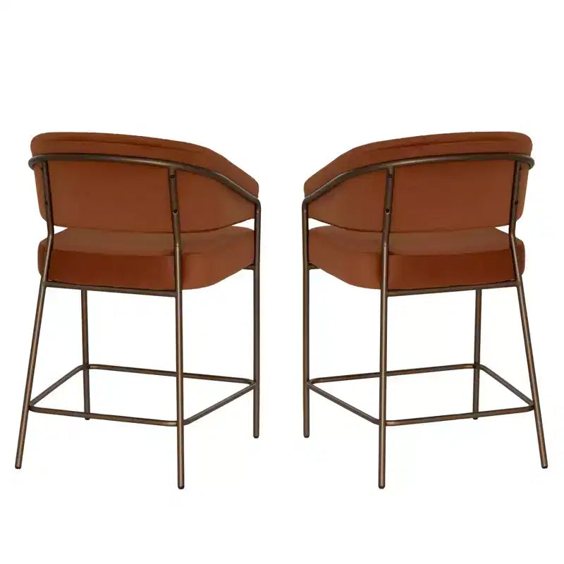 Linon Set of 2 Pernell Counter Height Barstools Caramel