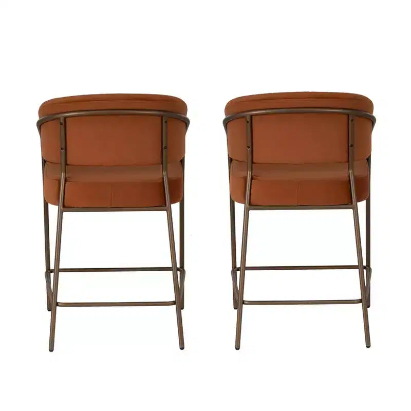 Linon Set of 2 Pernell Counter Height Barstools Caramel