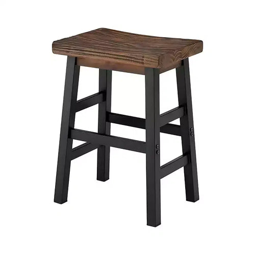26" Pomona Counter Height Barstool with Metal Legs Brown - Alaterre Furniture