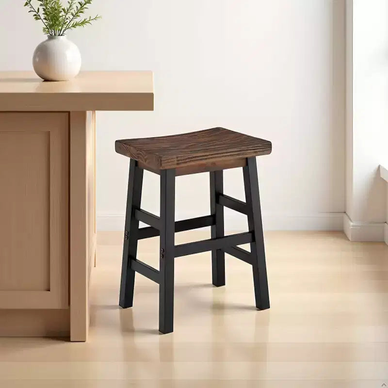 26" Pomona Counter Height Barstool with Metal Legs Brown - Alaterre Furniture