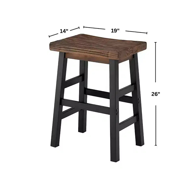 26" Pomona Counter Height Barstool with Metal Legs Brown - Alaterre Furniture