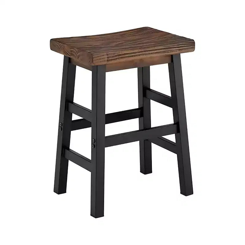 26" Pomona Counter Height Barstool with Metal Legs Brown - Alaterre Furniture