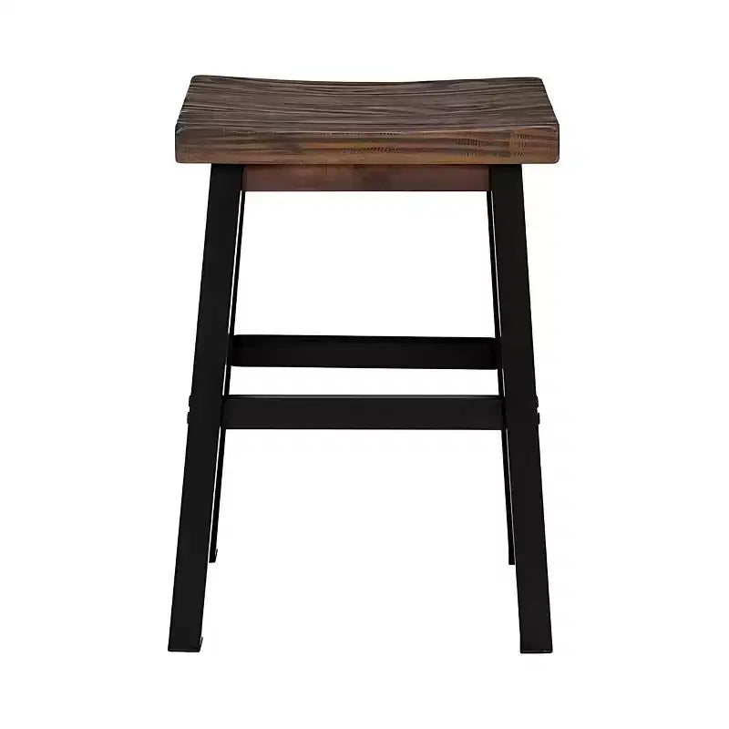 26" Pomona Counter Height Barstool with Metal Legs Brown - Alaterre Furniture