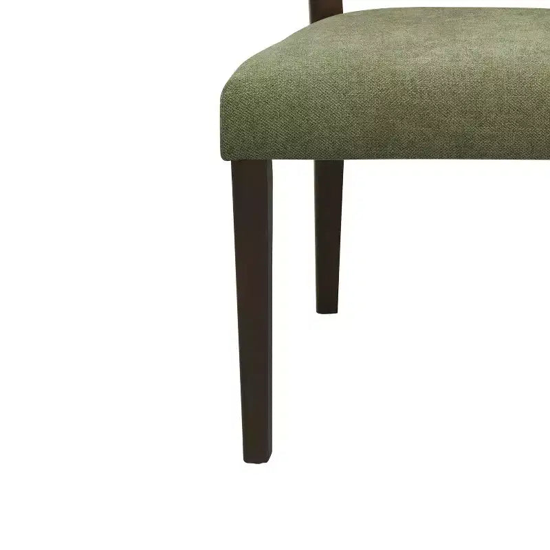 Christopher Knight Home Set of 2 Genesis Rubberwood Upholstered Dining Chairs with Cane Webbing Green/Dark Brown