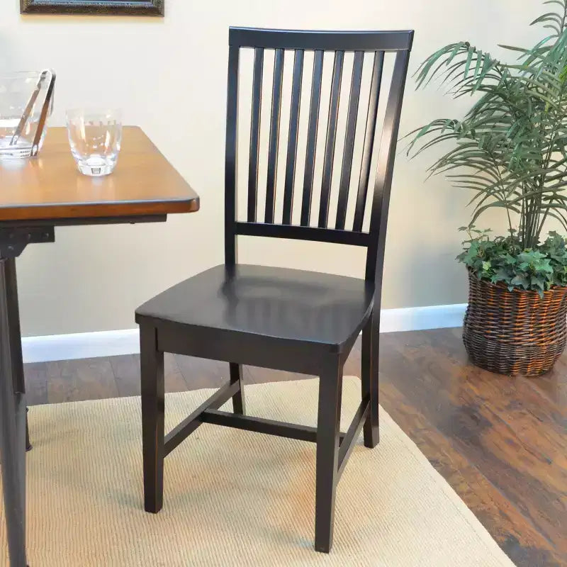 Carolina Living Delano Dining Chair Antique Black: Mission Style, Sturdy Wood Frame, 280lb Capacity