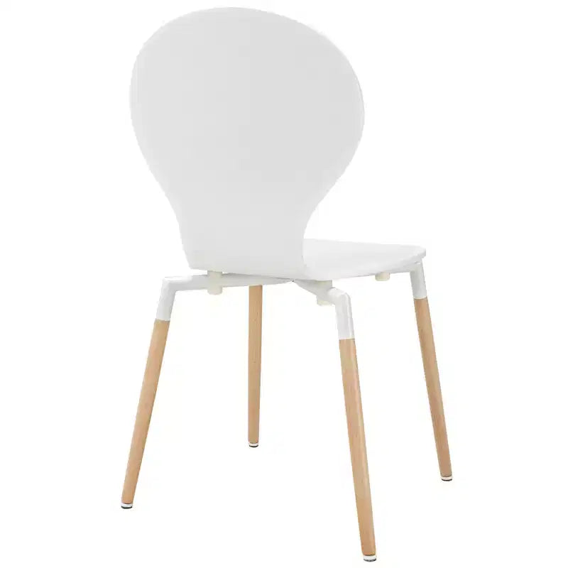 Modway Path Dining Wood Side Chair White: Solid Non-Upholstered, Spot Clean, 285 lb Capacity