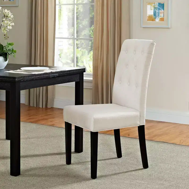 Modway Confer Dining Fabric Side Chair Beige: Upholstered Polyester, Wood Frame, 287lb Capacity