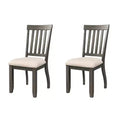 Stanford Side Chair Set Dark Ash - Picket House Furnishings: Lath Back, Cream Cushion, Rubberwood