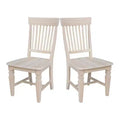International Concepts Set of 2 Tall Java Chair Unfinished: Rubberwood Frame, Slat Back Design, Armless