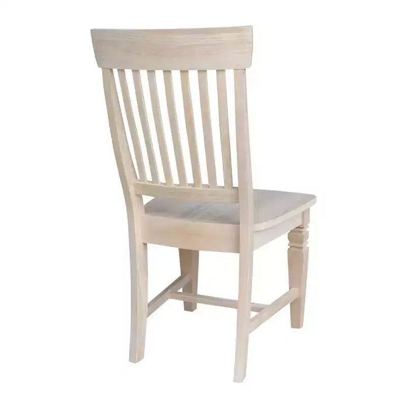 International Concepts Set of 2 Tall Java Chair Unfinished: Rubberwood Frame, Slat Back Design, Armless