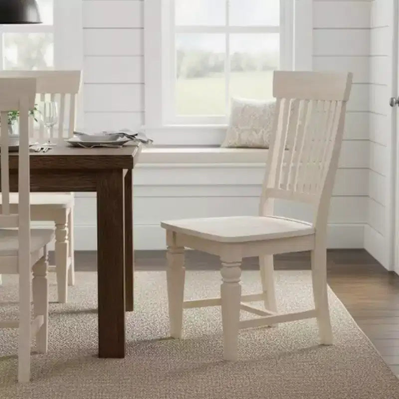 International Concepts Set of 2 Tall Java Chair Unfinished: Rubberwood Frame, Slat Back Design, Armless