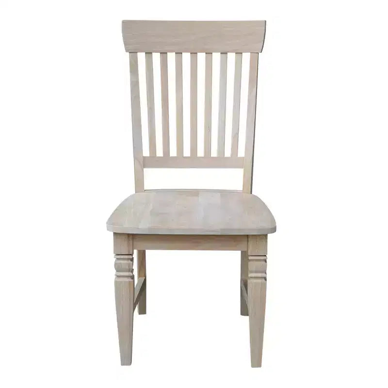 International Concepts Set of 2 Tall Java Chair Unfinished: Rubberwood Frame, Slat Back Design, Armless