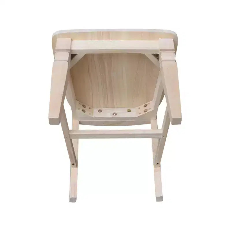 International Concepts Set of 2 Tall Java Chair Unfinished: Rubberwood Frame, Slat Back Design, Armless
