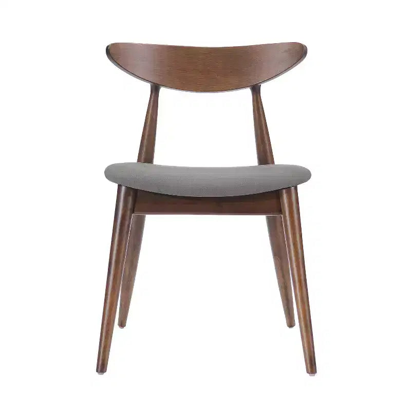 Set of 2 Barron Dining Chair Light Gray - Christopher Knight Home: Mid-Century, Upholstered, Rubberwood
