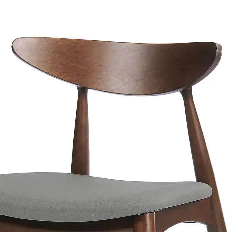 Set of 2 Barron Dining Chair Light Gray - Christopher Knight Home: Mid-Century, Upholstered, Rubberwood