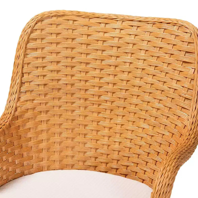 bali & pari Celsie Rattan Dining Chair Light Honey/White