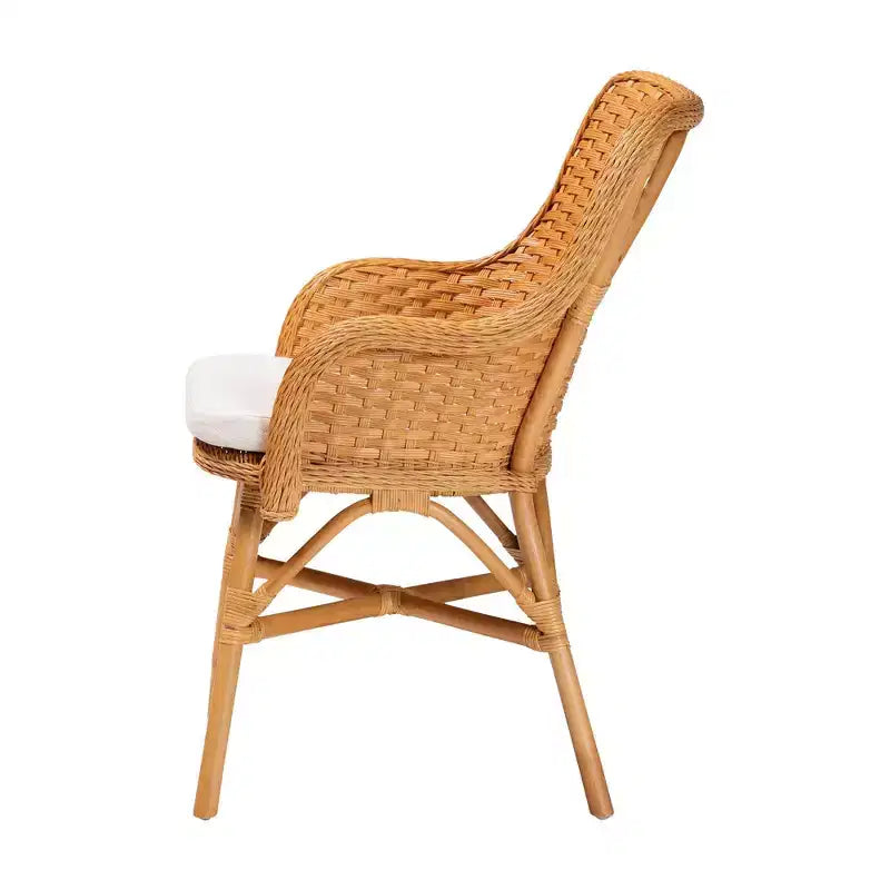 bali & pari Celsie Rattan Dining Chair Light Honey/White