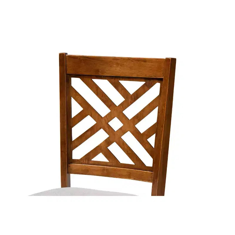 Baxton Studio 2pc Caron Fabric Upholstered and Wood Dining Chair Set Walnut/Brown: Polyester, Spot Clean, No Arms