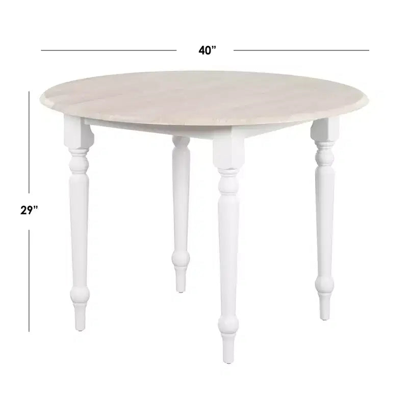 Buylateral 5pc Virginia Farmhouse Round Drop Leaf Dining Set